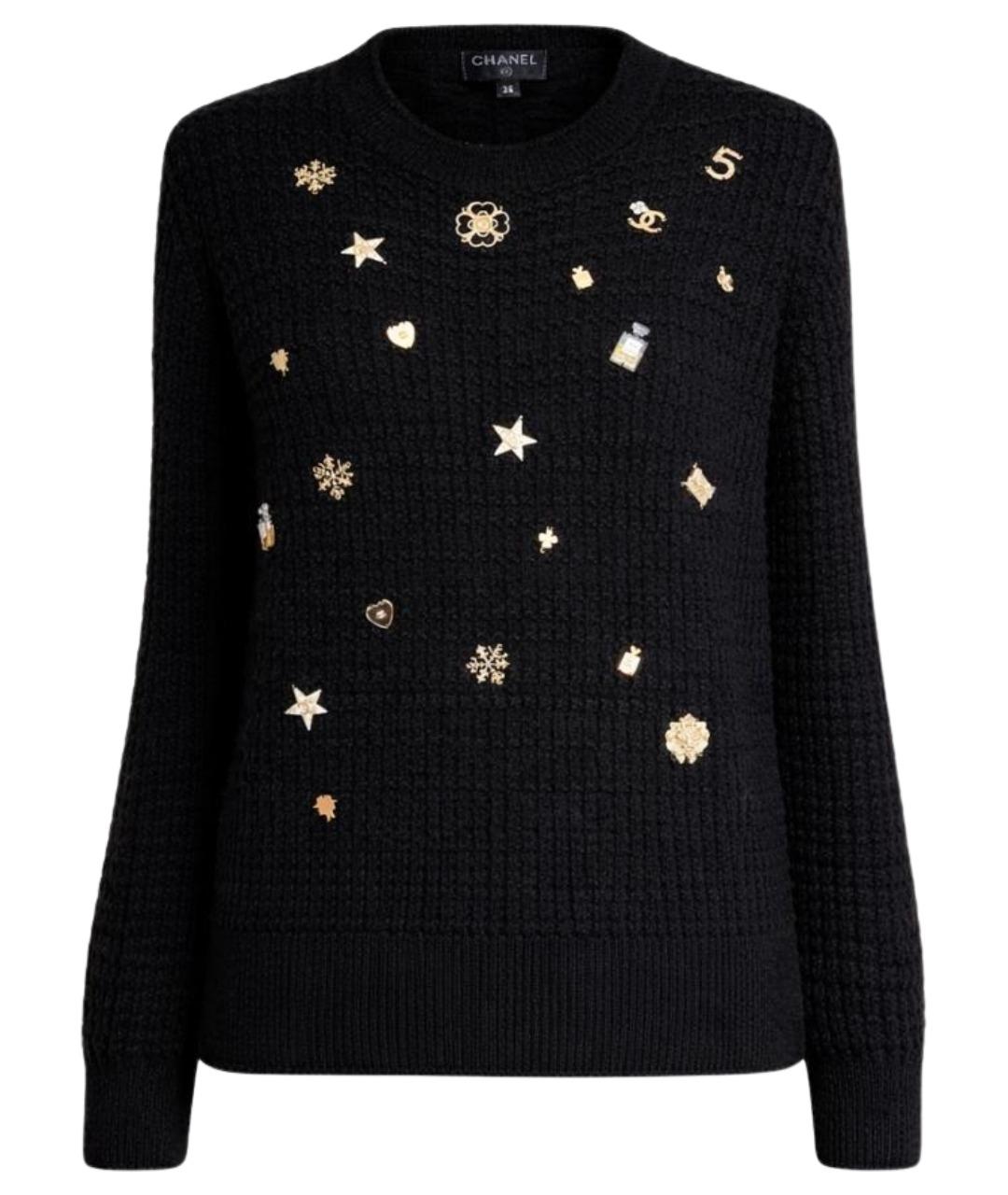 CHANEL Черный кашемировый джемпер / свитер, фото 1