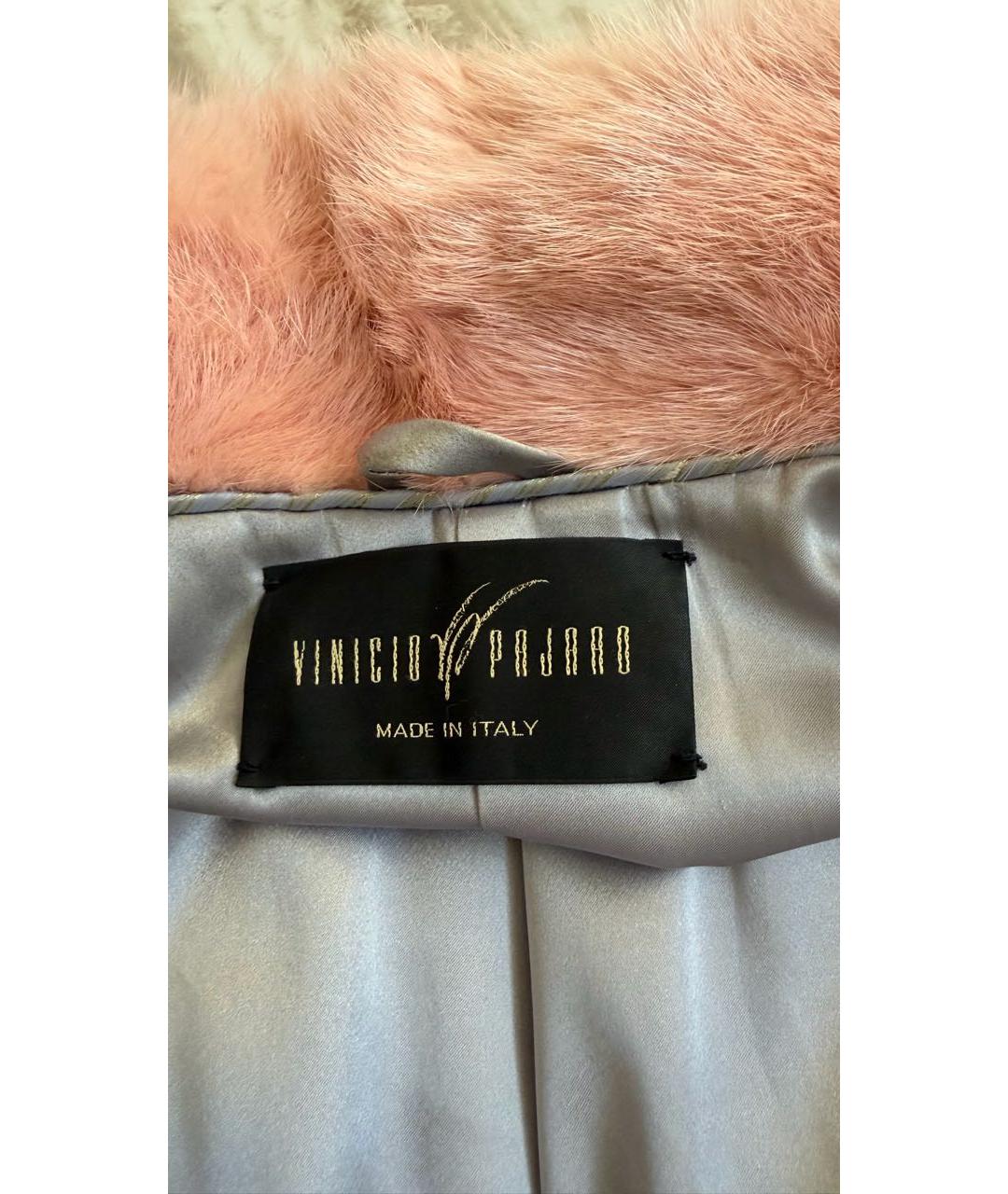 VINICIO PAJARO Розовая меховая шуба, фото 3