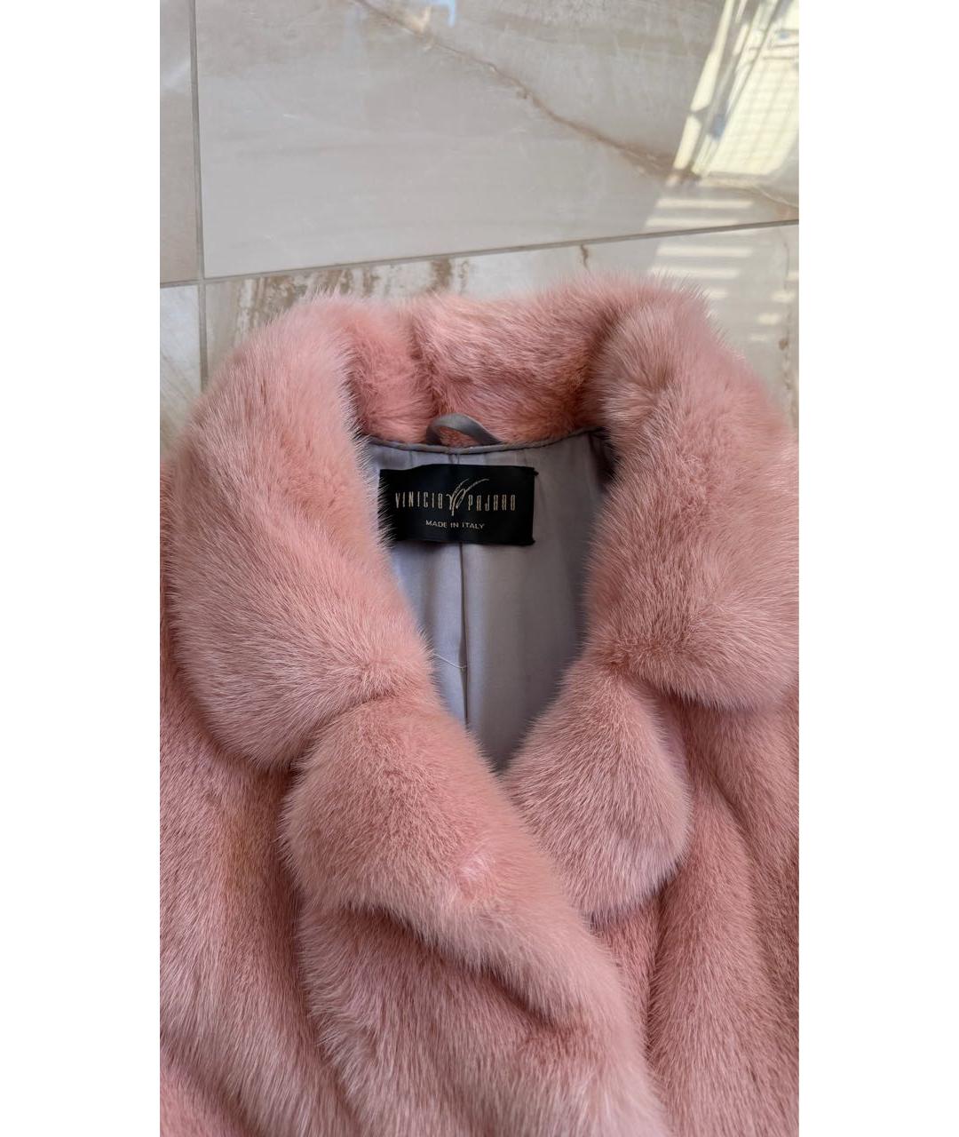VINICIO PAJARO Розовая меховая шуба, фото 7