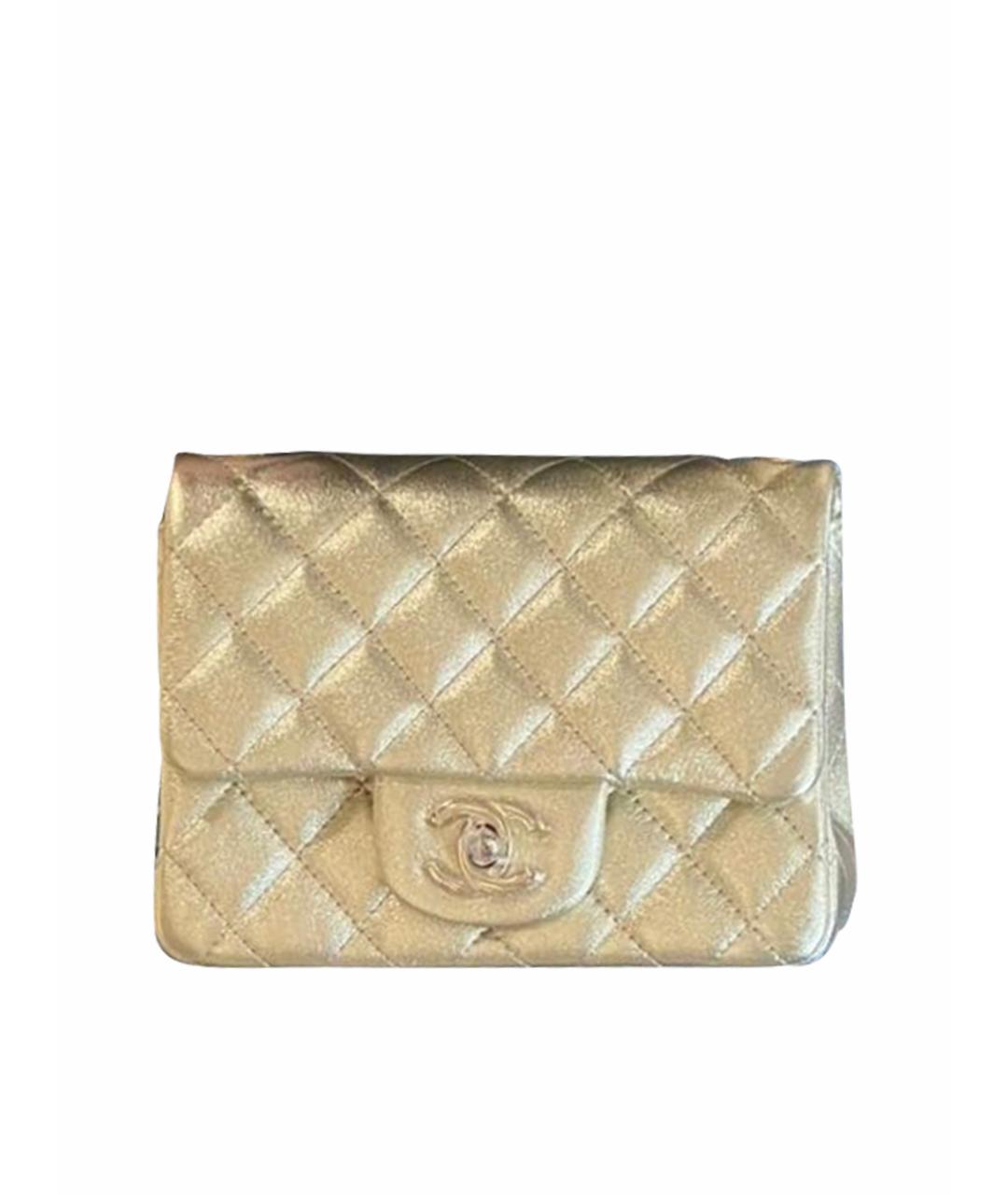 CHANEL Золотая сумка через плечо из лакированной кожи, фото 1