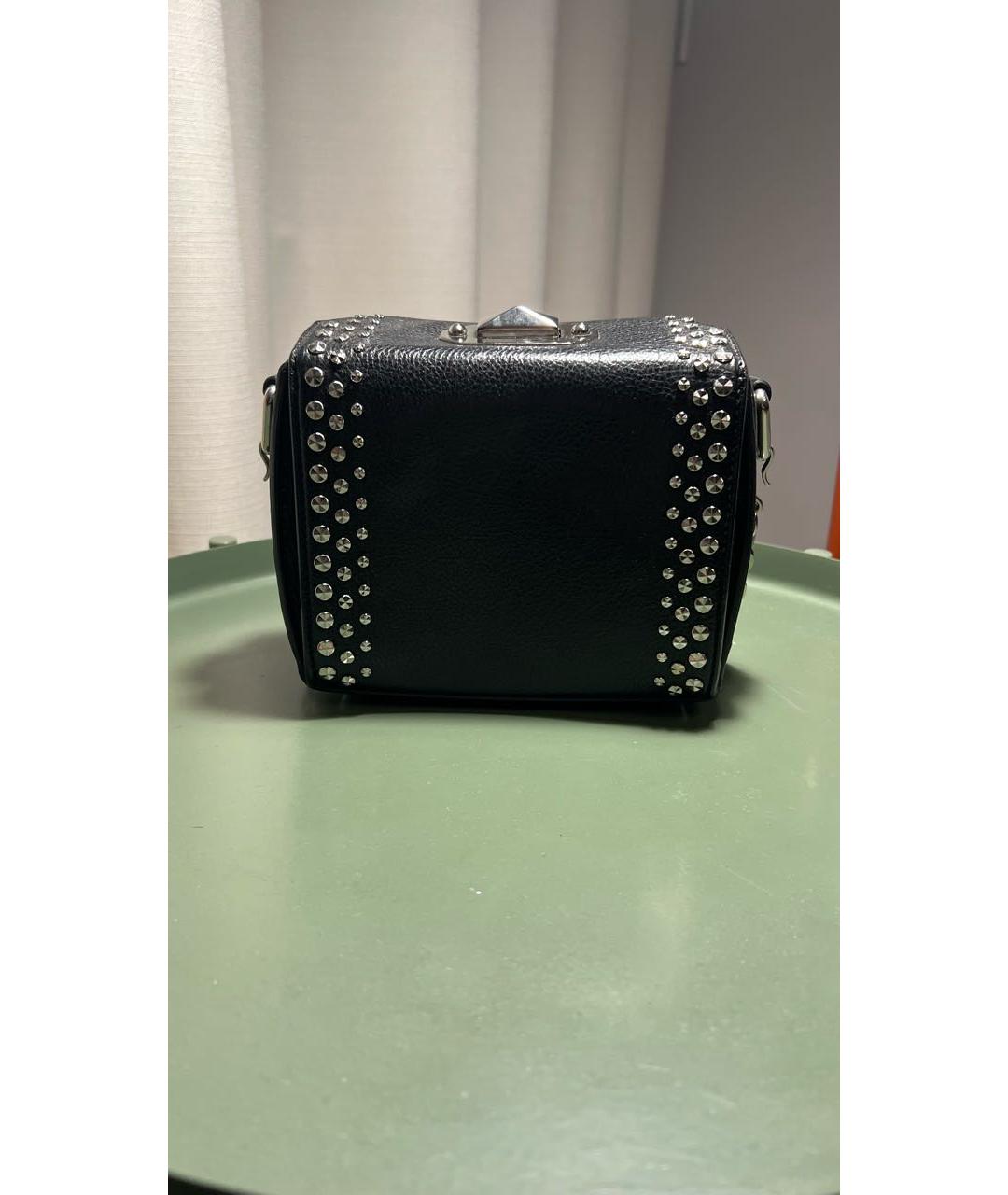 ALEXANDER MCQUEEN Черная кожаная сумка через плечо, фото 3