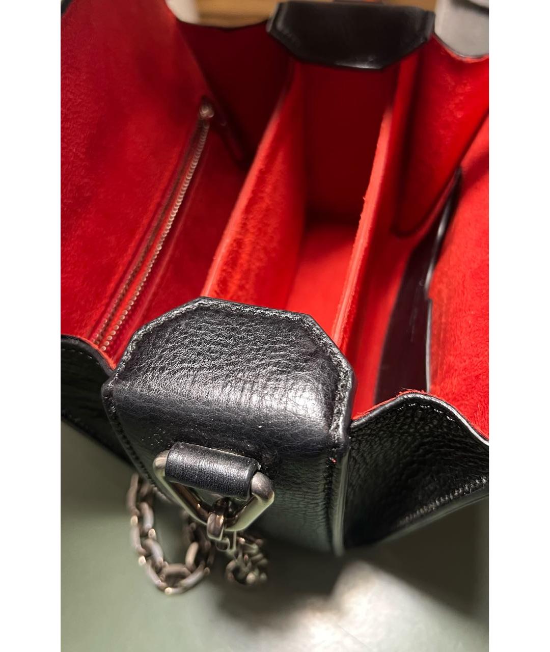 ALEXANDER MCQUEEN Черная кожаная сумка через плечо, фото 4