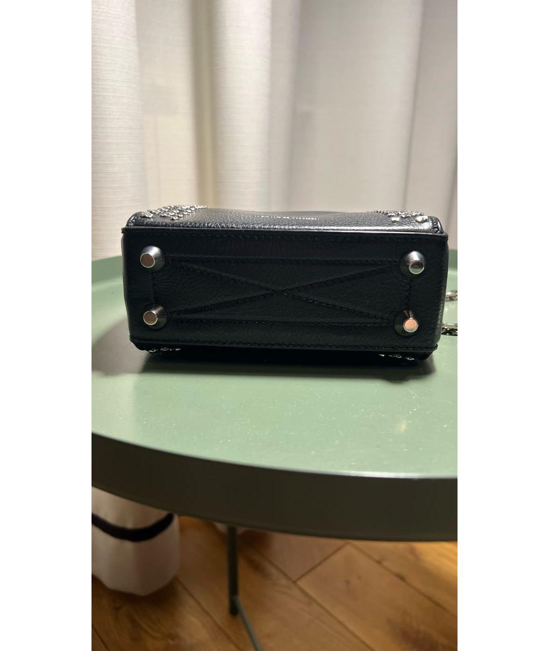 ALEXANDER MCQUEEN Черная кожаная сумка через плечо, фото 6