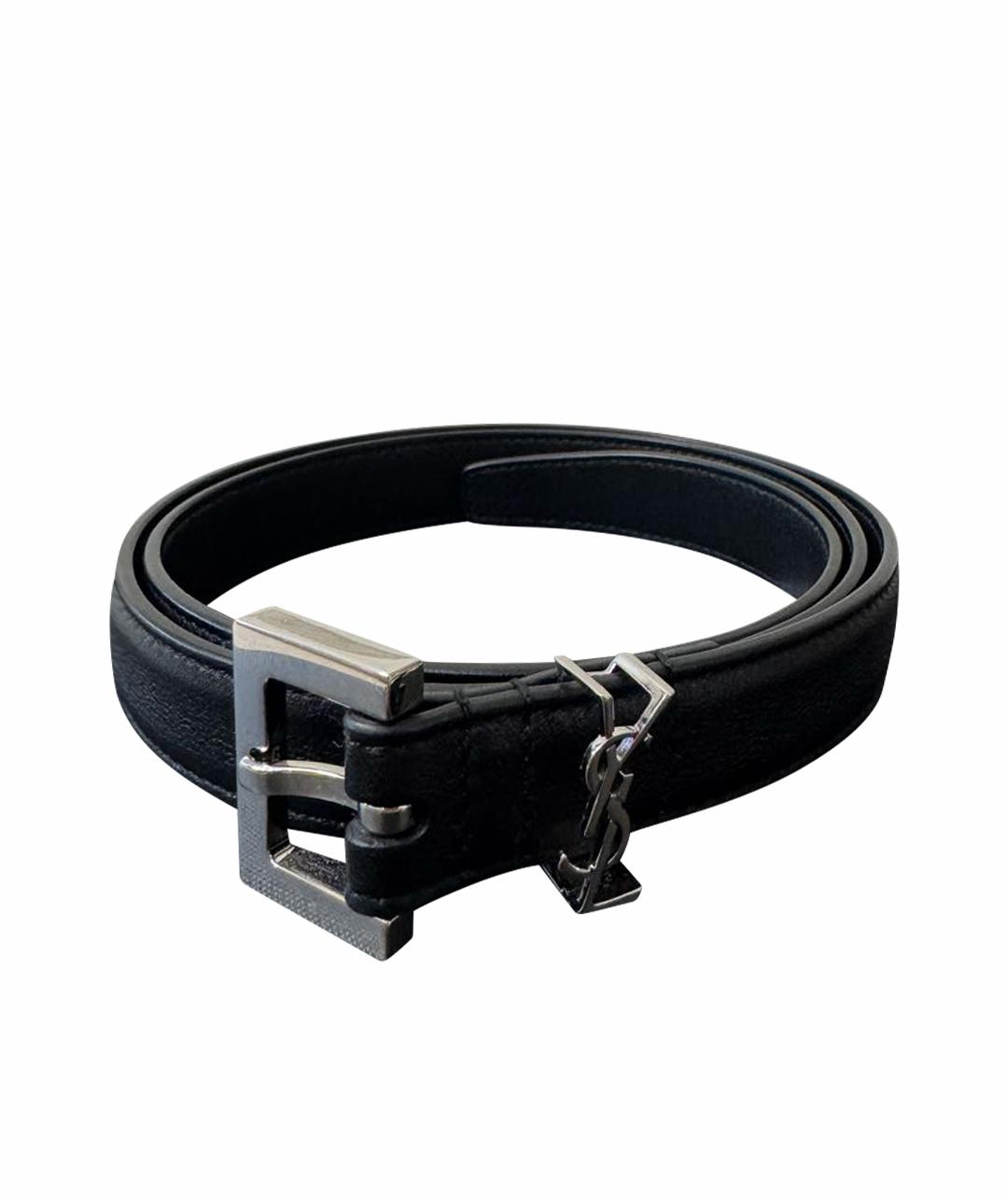 SAINT LAURENT Черный кожаный ремень, фото 1