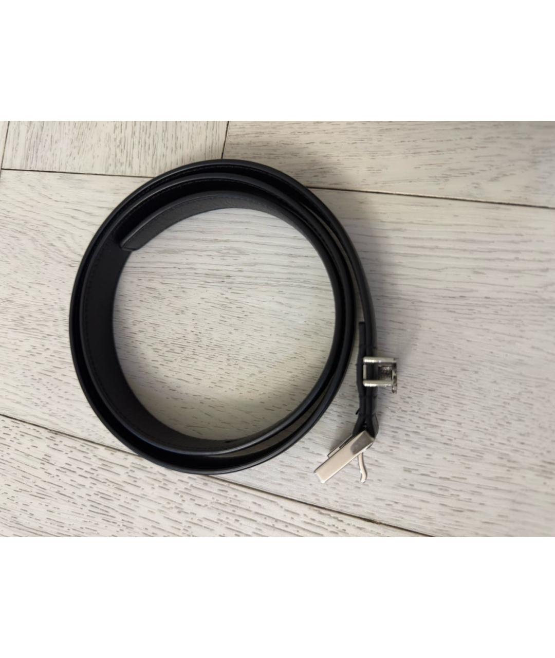 SAINT LAURENT Черный кожаный ремень, фото 4