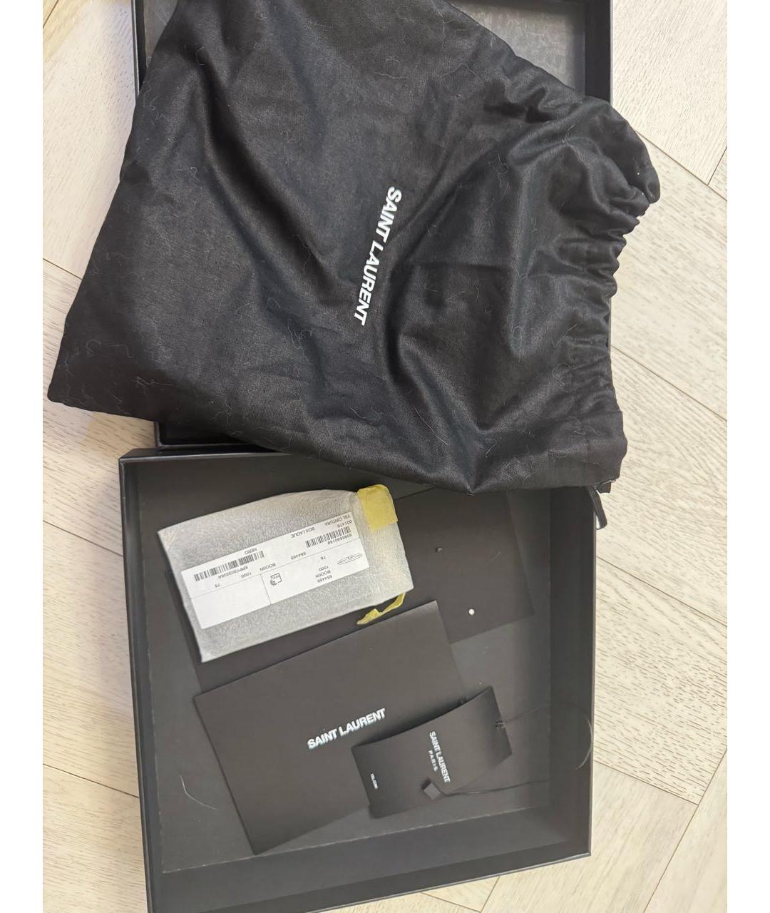 SAINT LAURENT Черный кожаный ремень, фото 6