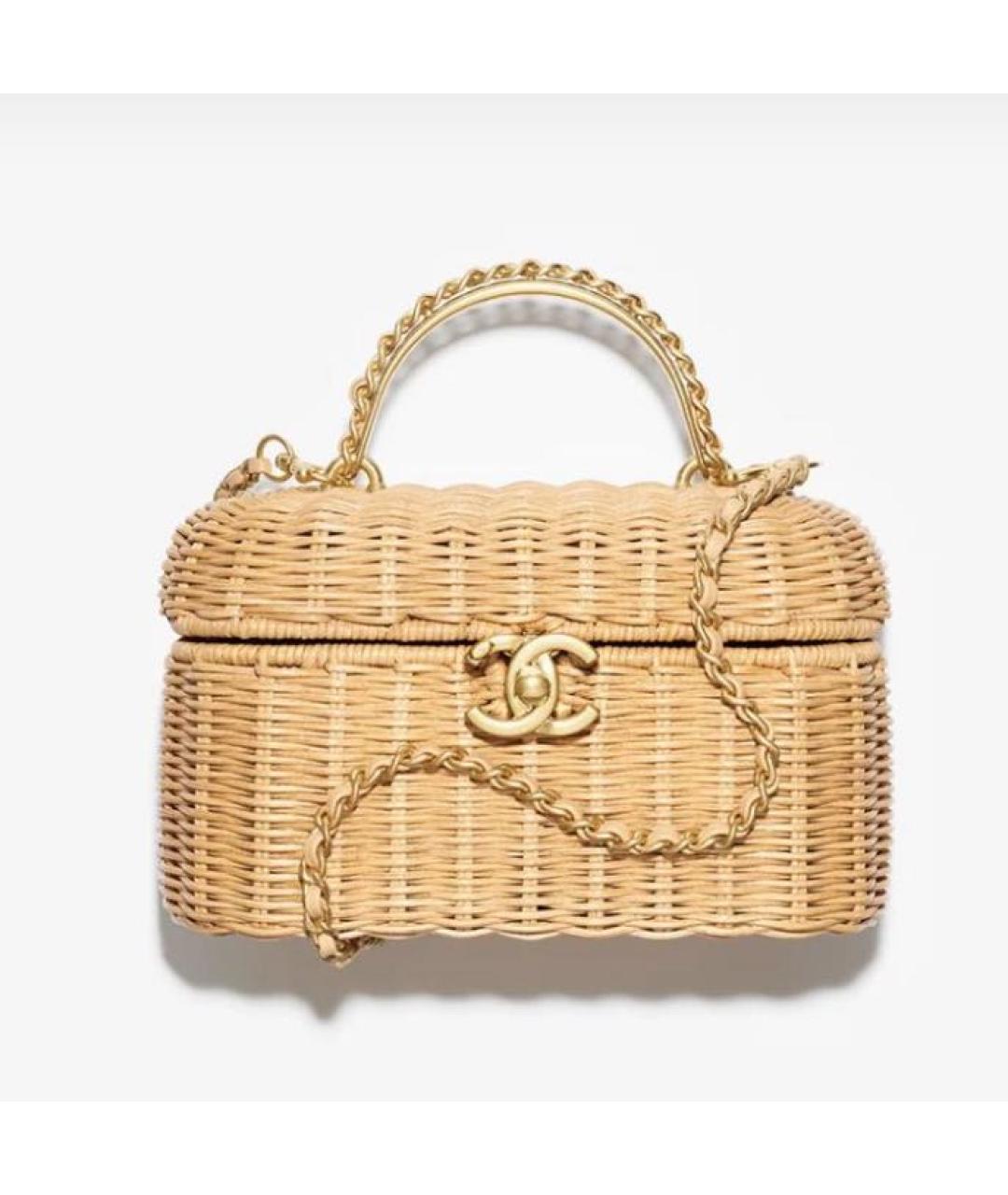 CHANEL Бежевая пелетеная сумка через плечо, фото 5