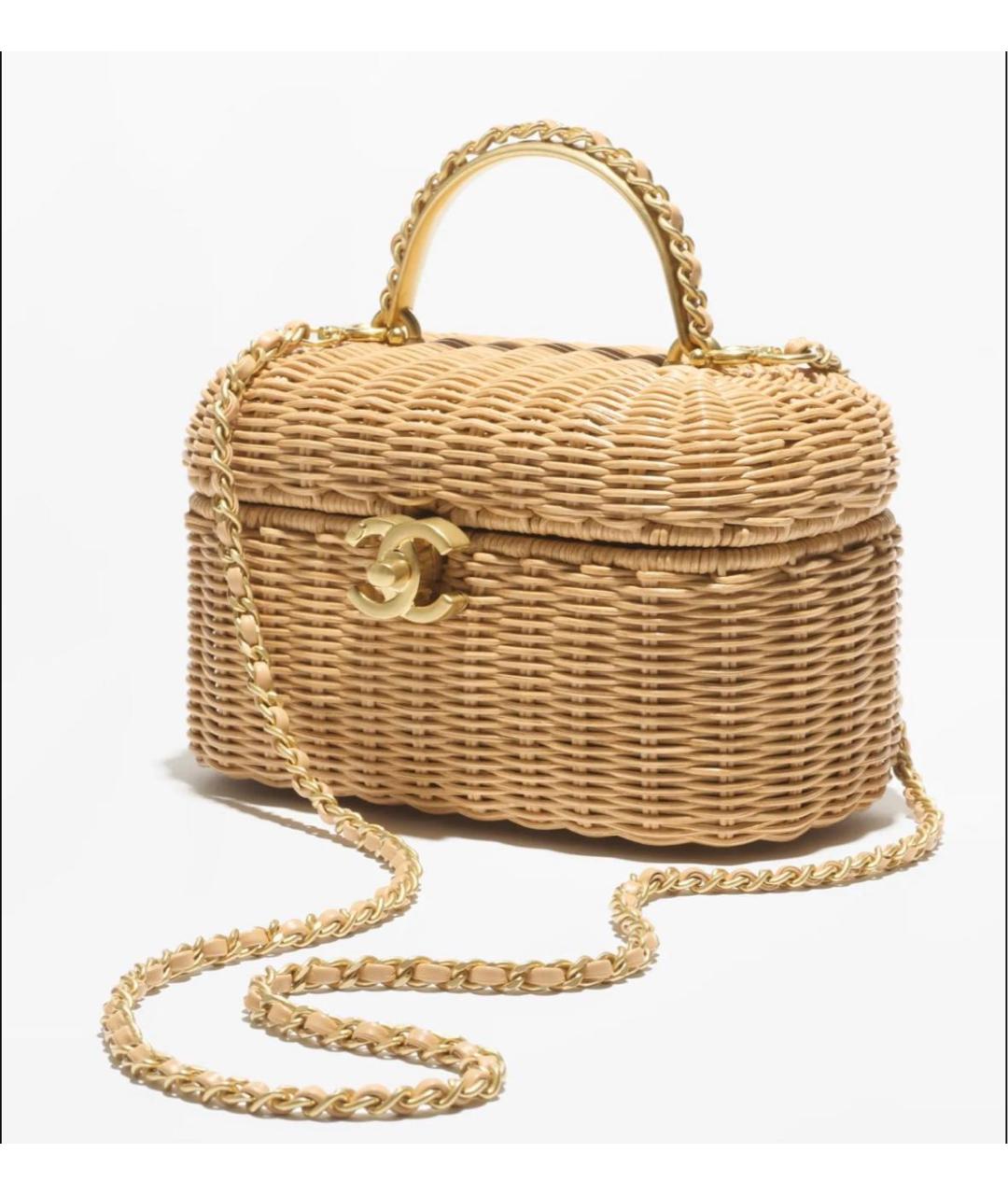 CHANEL Бежевая пелетеная сумка через плечо, фото 2