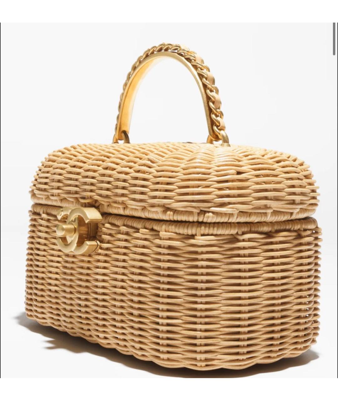 CHANEL Бежевая пелетеная сумка через плечо, фото 4