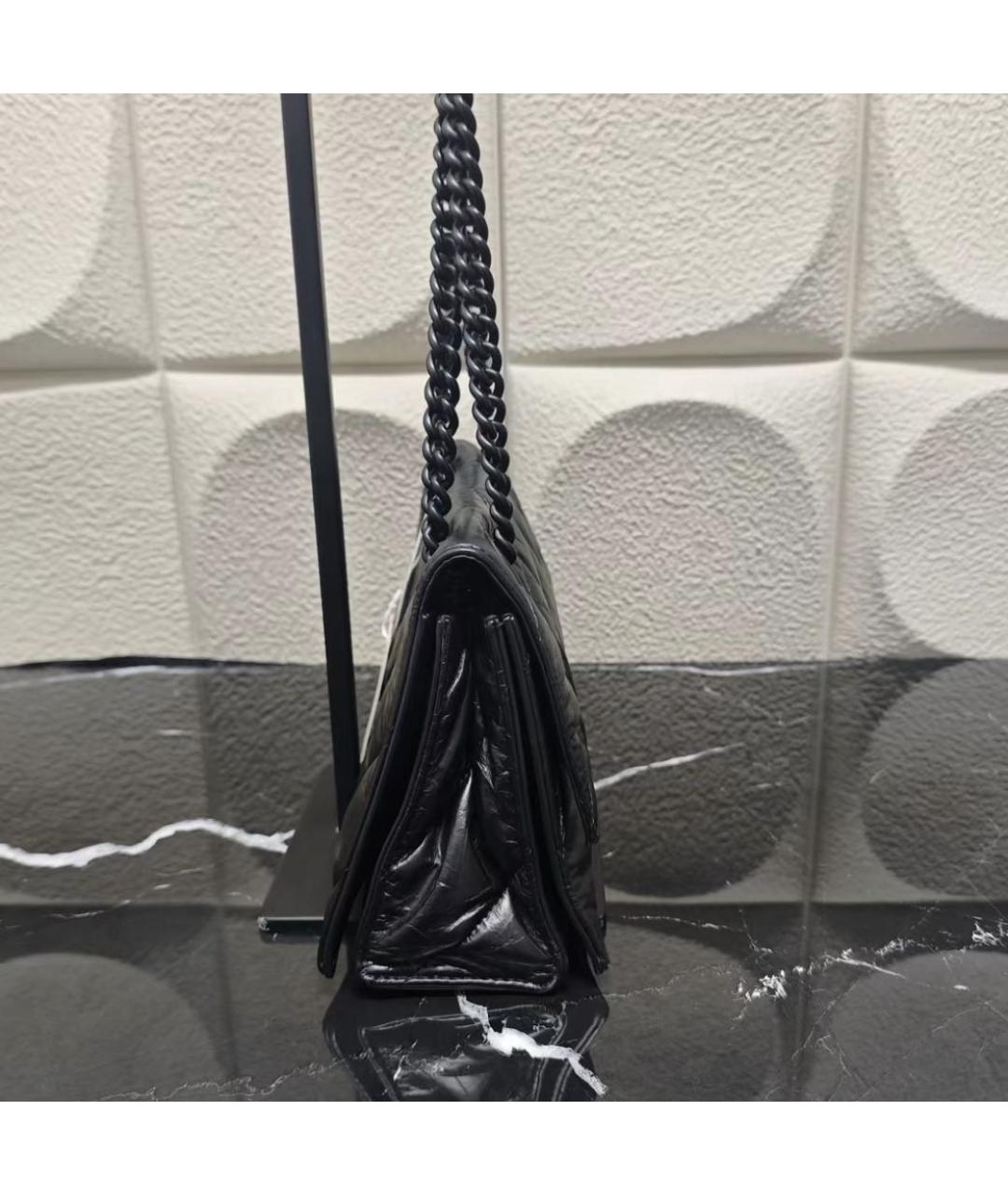 BALENCIAGA Черная кожаная сумка через плечо, фото 3
