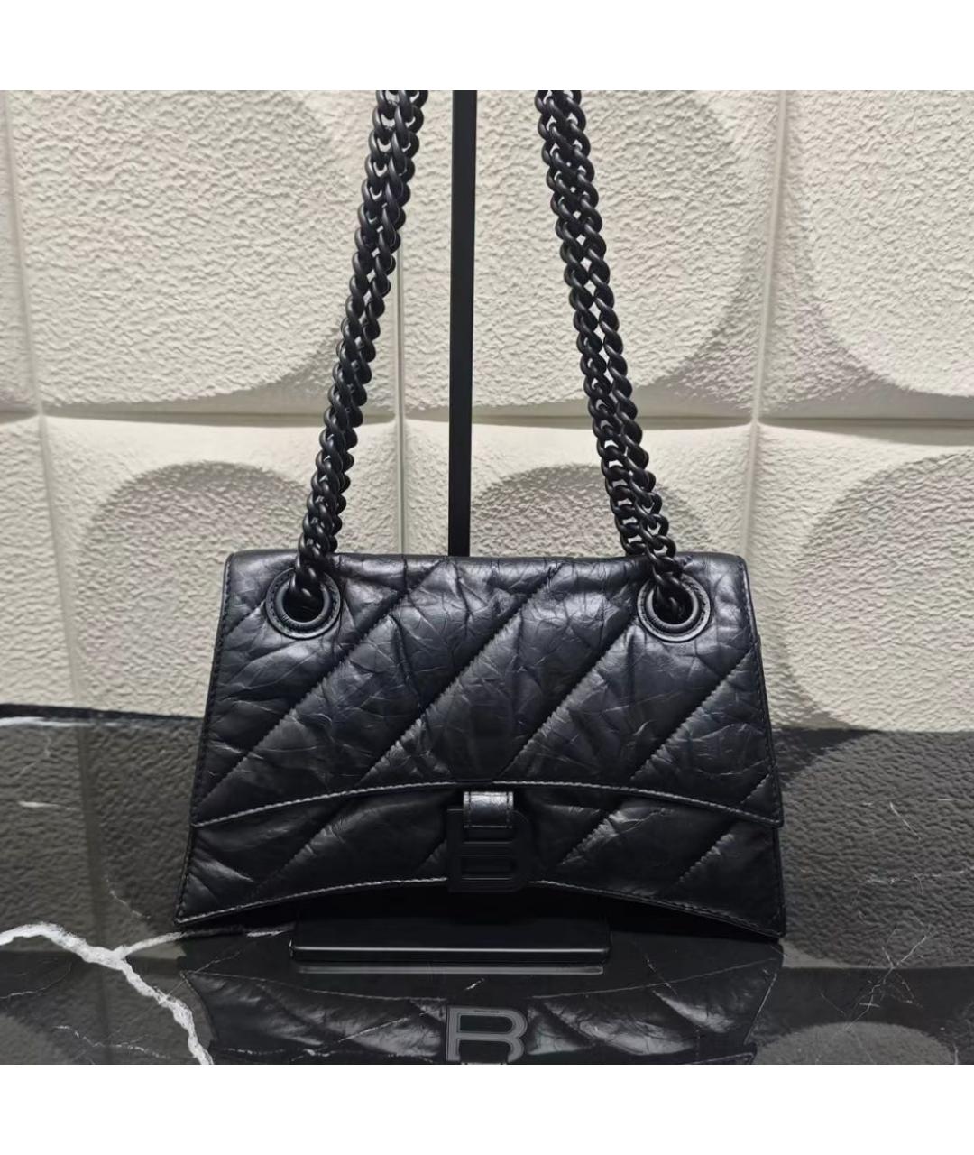 BALENCIAGA Черная кожаная сумка через плечо, фото 2