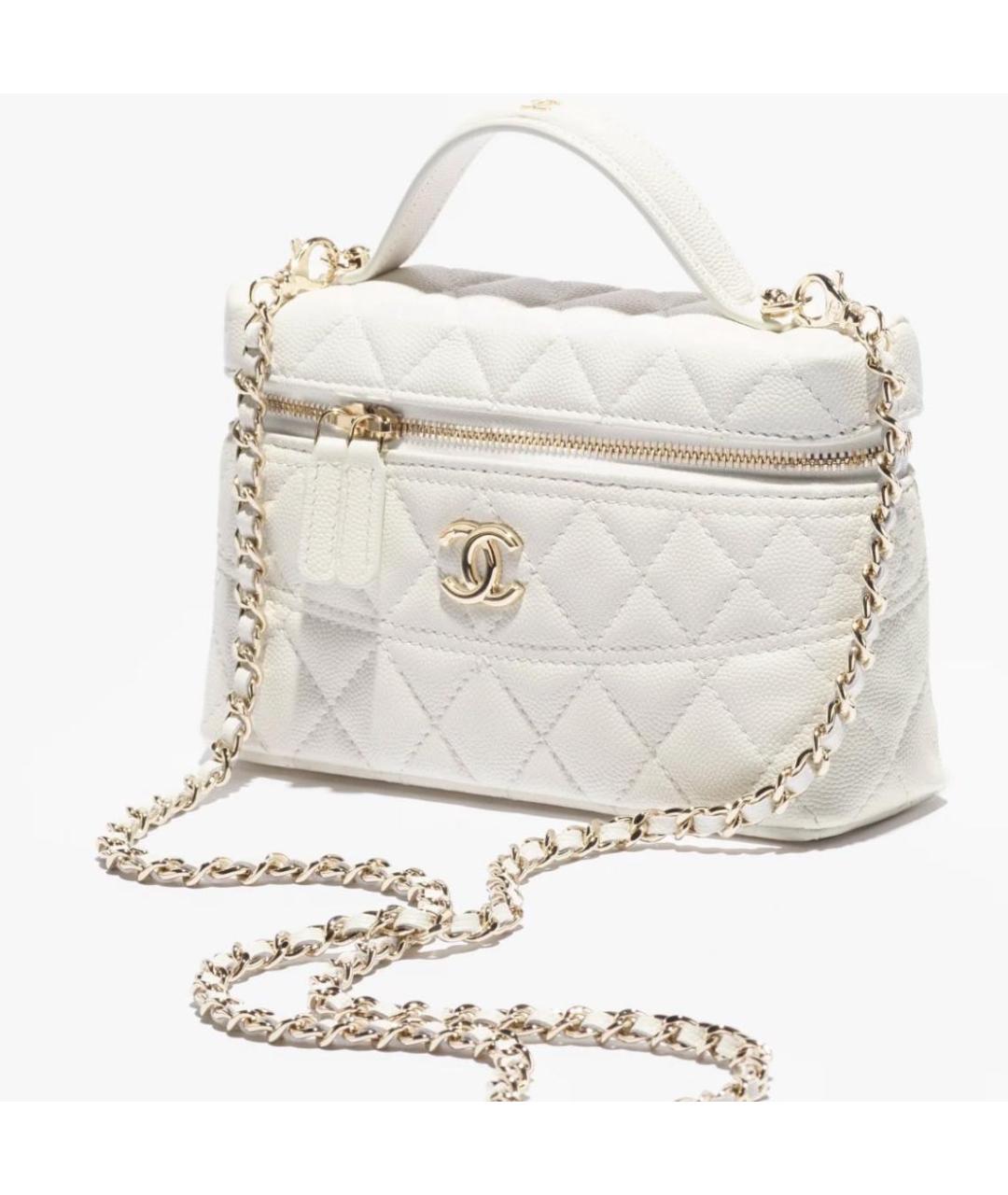 CHANEL Белая кожаная сумка через плечо, фото 2
