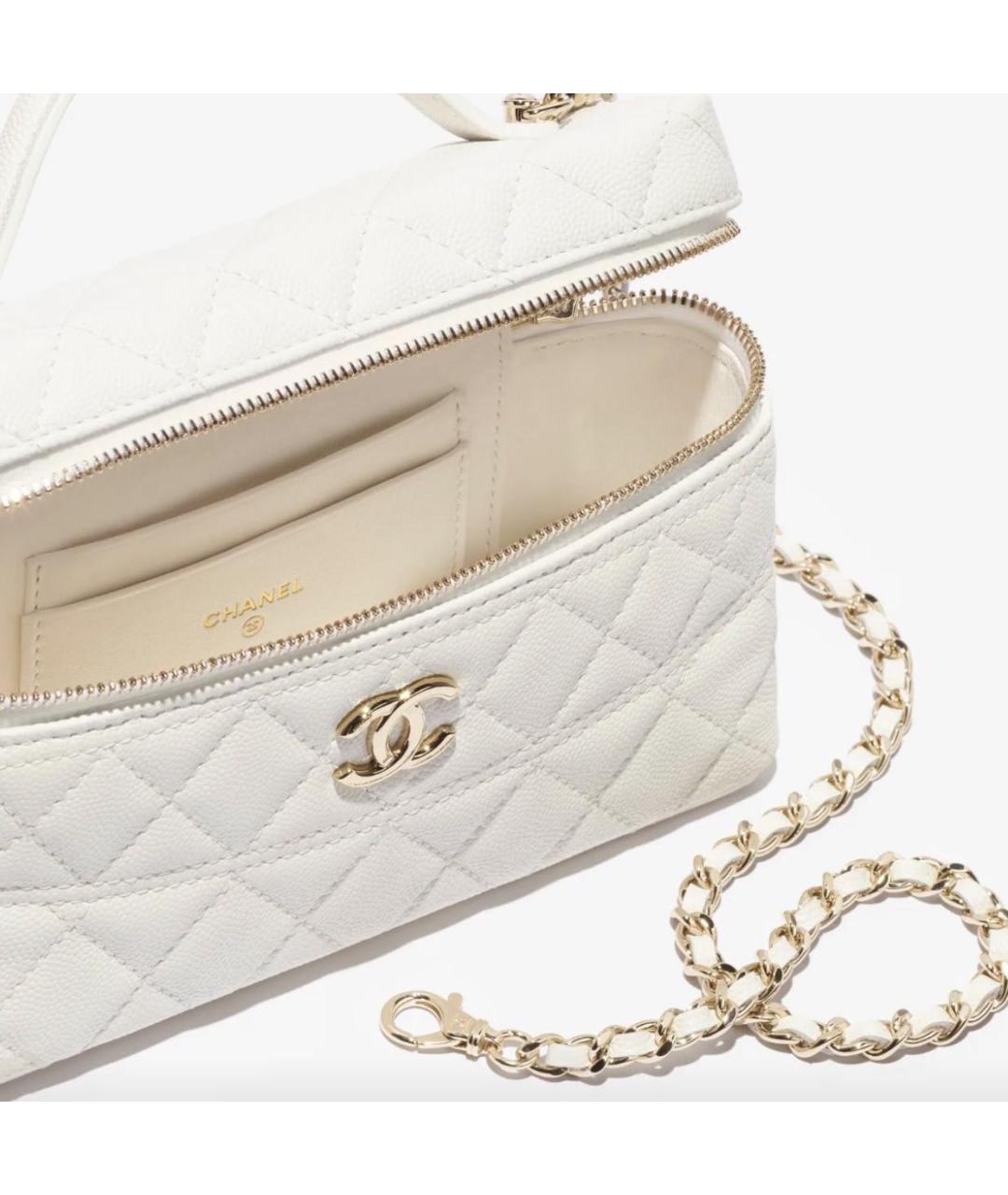 CHANEL Белая кожаная сумка через плечо, фото 3