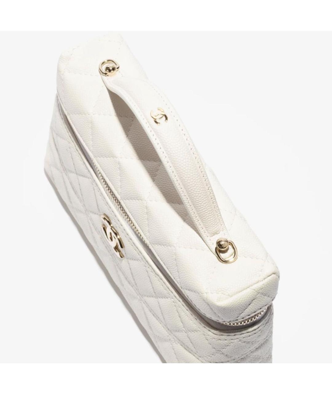 CHANEL Белая кожаная сумка через плечо, фото 4