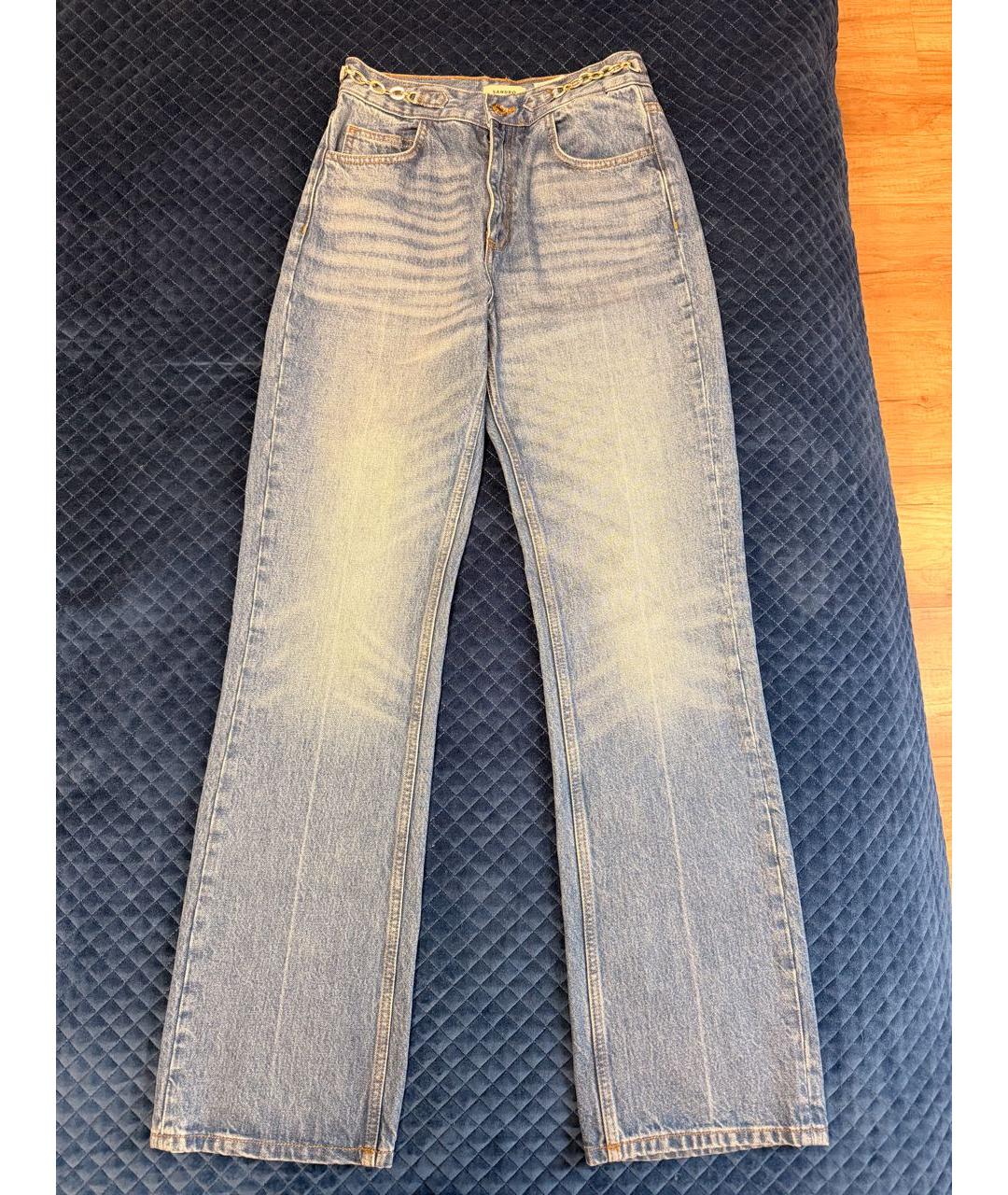 SANDRO Синие хлопковые прямые джинсы, фото 6