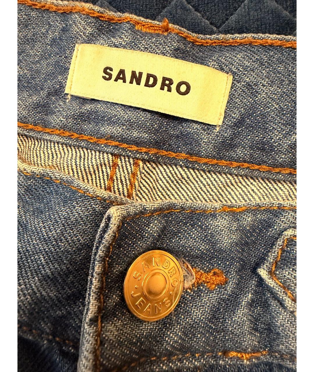 SANDRO Синие хлопковые прямые джинсы, фото 3
