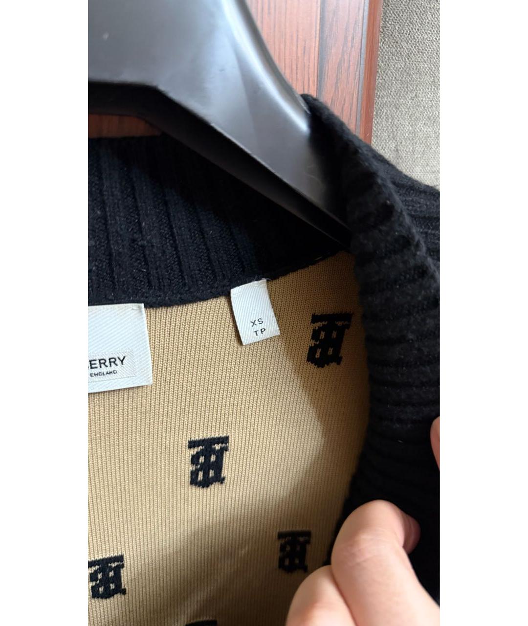 BURBERRY Черный шерстяной кардиган, фото 4
