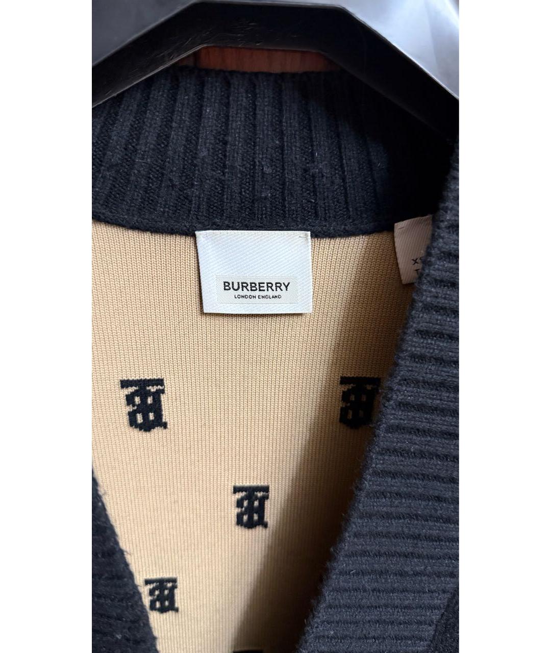 BURBERRY Черный шерстяной кардиган, фото 3