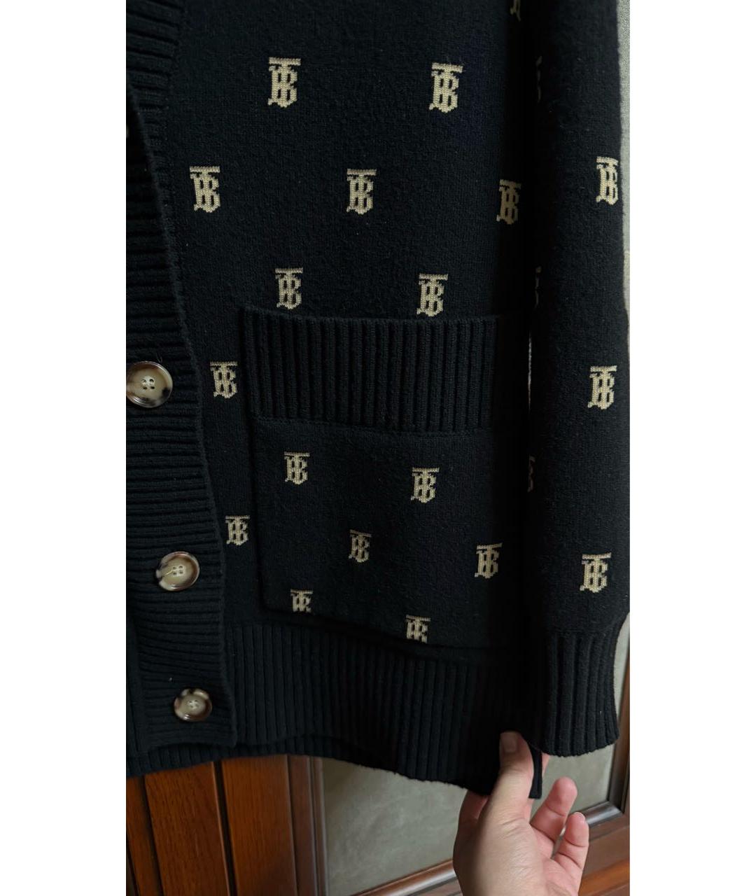 BURBERRY Черный шерстяной кардиган, фото 6