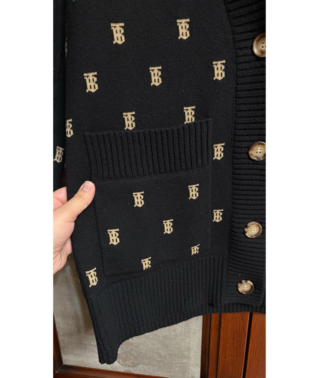 BURBERRY Черный шерстяной кардиган, фото 5