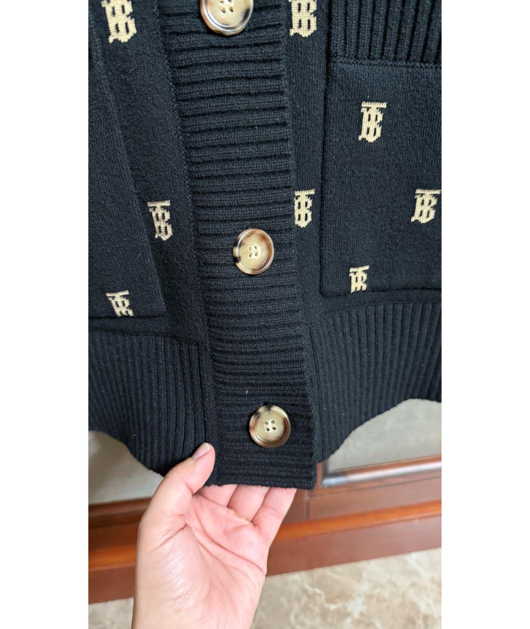 BURBERRY Черный шерстяной кардиган, фото 8