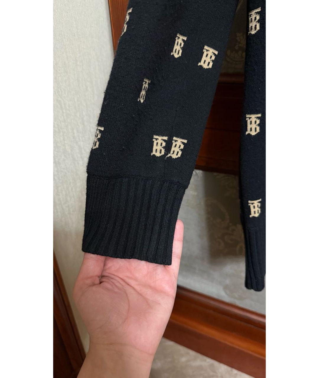 BURBERRY Черный шерстяной кардиган, фото 7