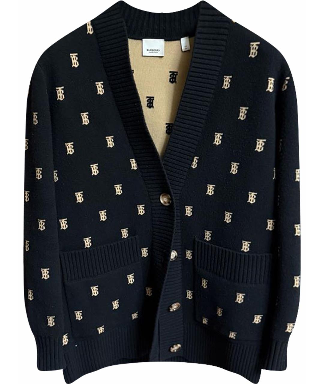 BURBERRY Черный шерстяной кардиган, фото 1