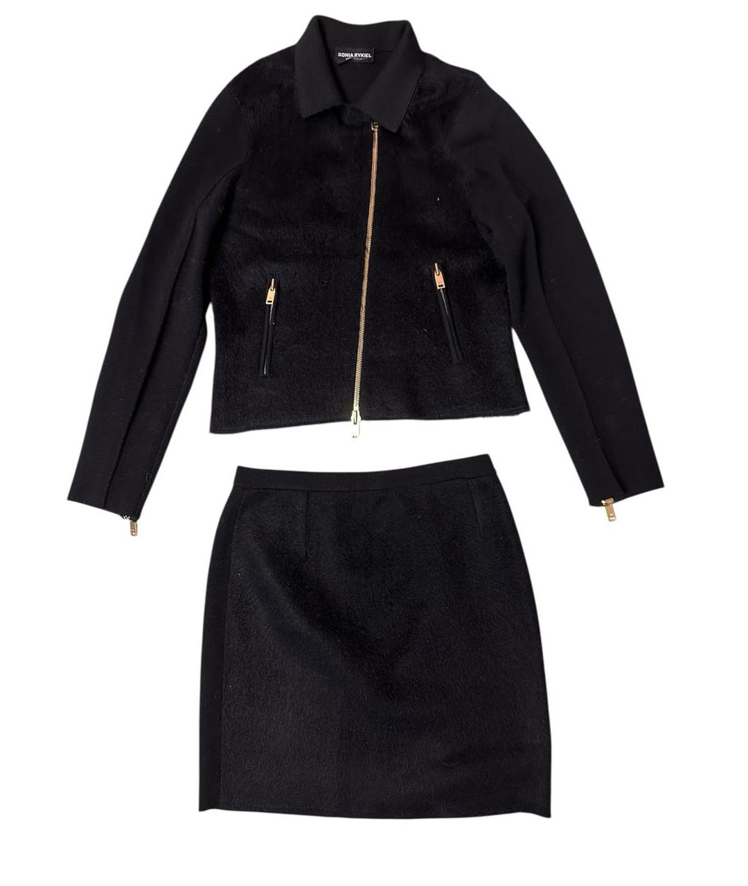 SONIA RYKIEL Черный шерстяной костюм с юбками, фото 9