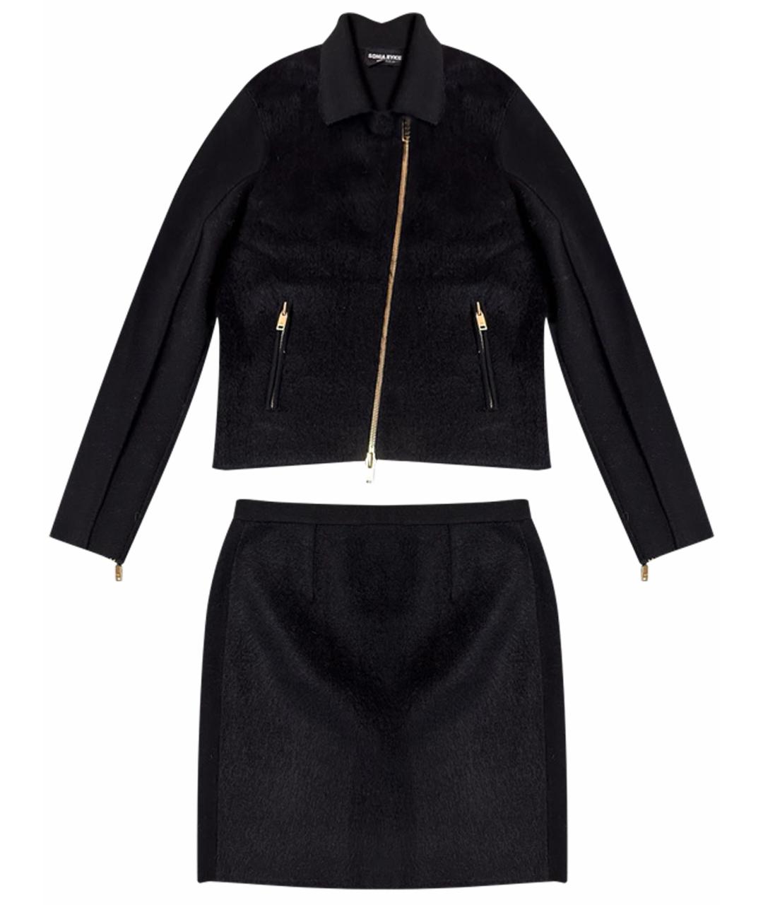 SONIA RYKIEL Черный шерстяной костюм с юбками, фото 1