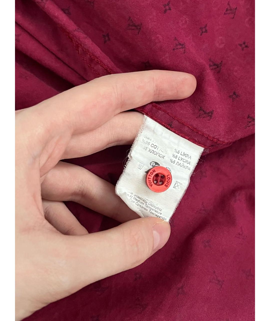 LOUIS VUITTON Бордовая хлопковая рубашка, фото 4
