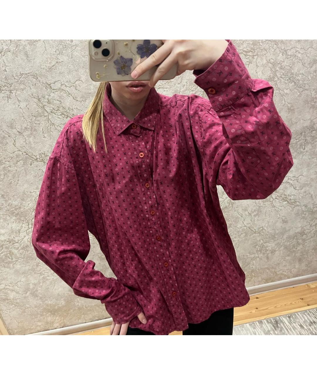 LOUIS VUITTON Бордовая хлопковая рубашка, фото 5