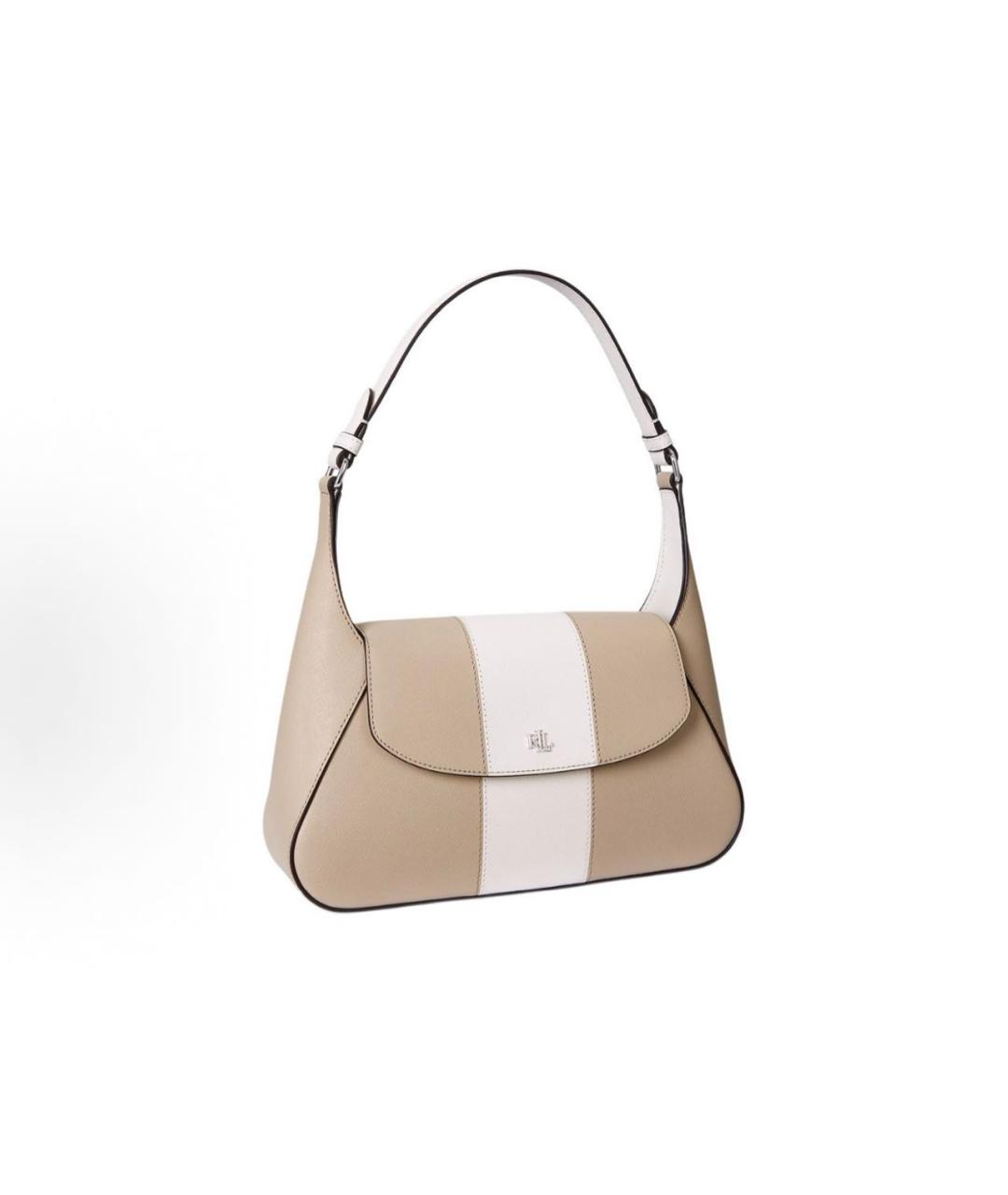 RALPH LAUREN Бежевая кожаная сумка через плечо, фото 2