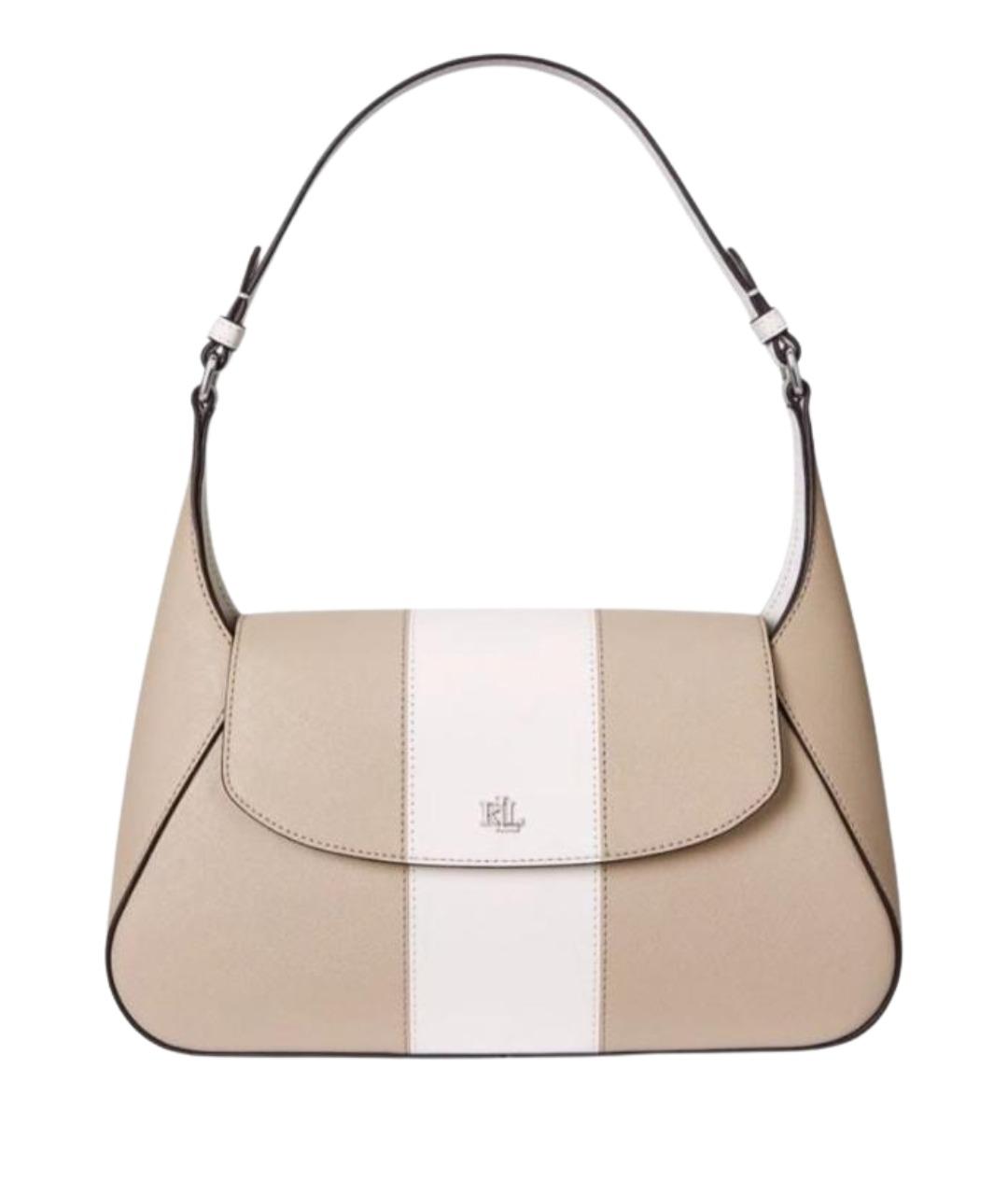 RALPH LAUREN Бежевая кожаная сумка через плечо, фото 1