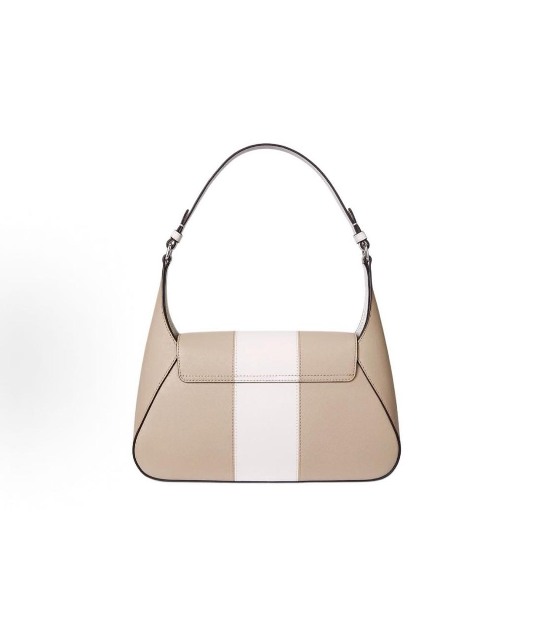 RALPH LAUREN Бежевая кожаная сумка через плечо, фото 3