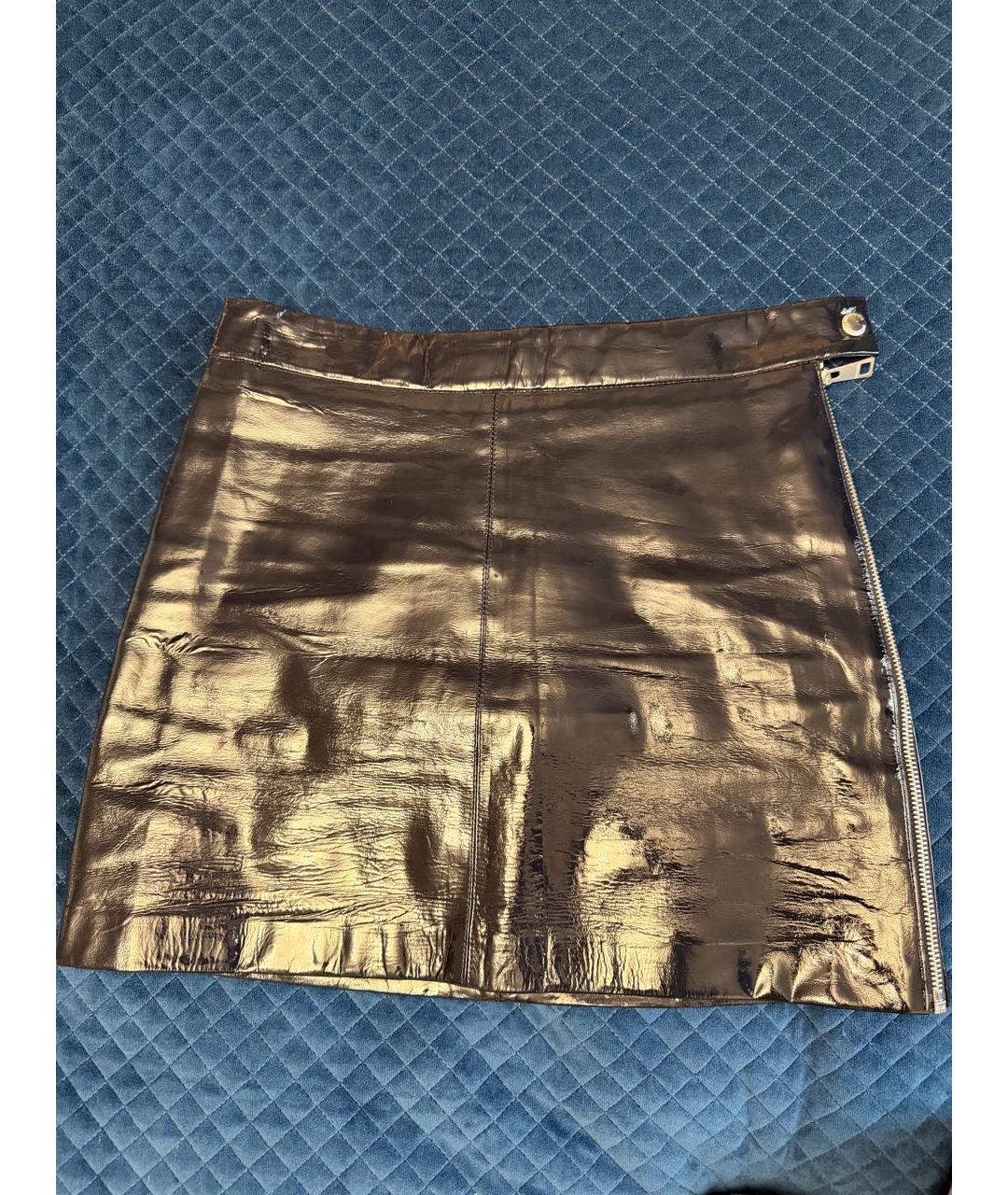 ZADIG & VOLTAIRE Темно-синяя кожаная юбка мини, фото 7