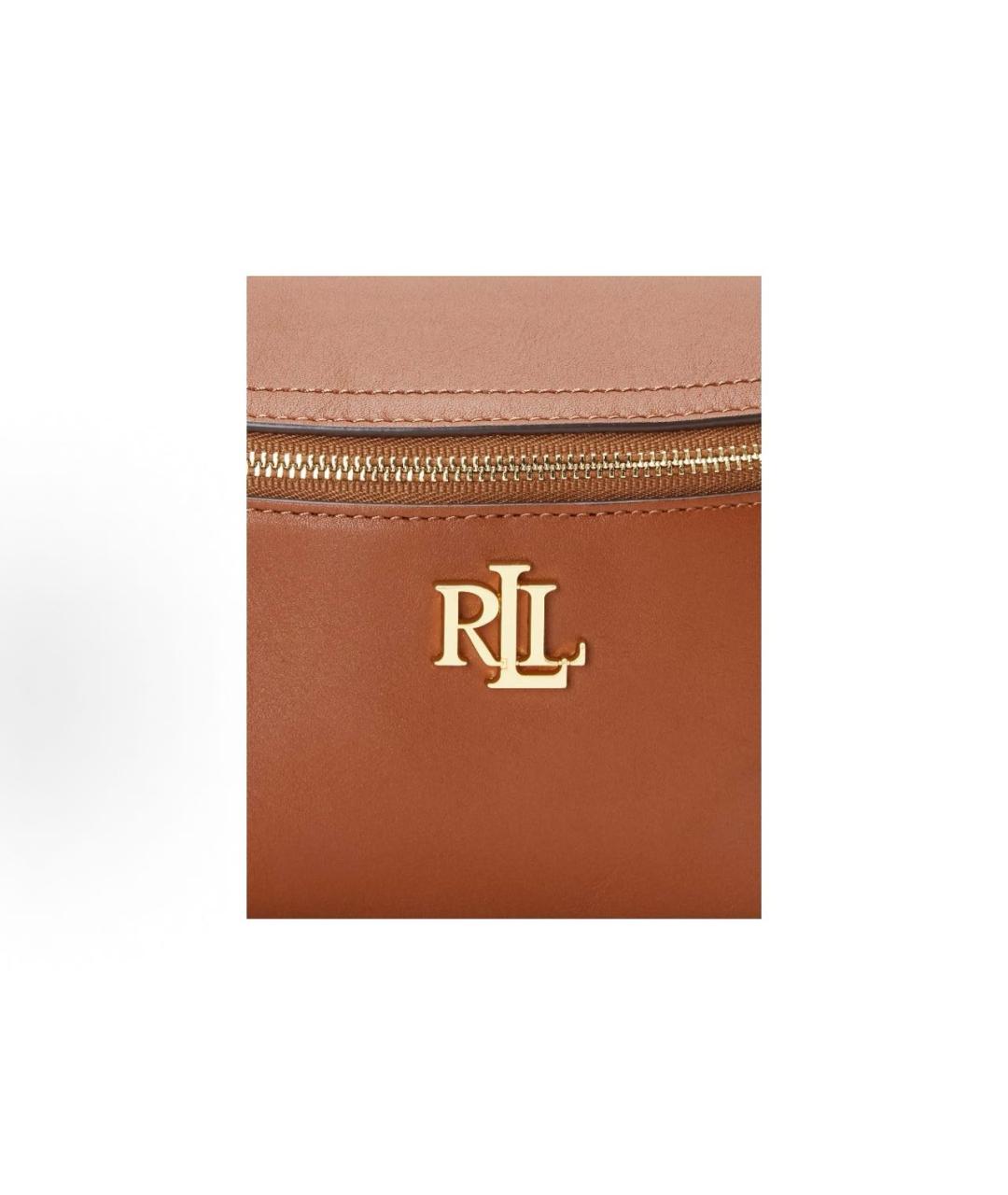 RALPH LAUREN Коричневая кожаная сумка через плечо, фото 6