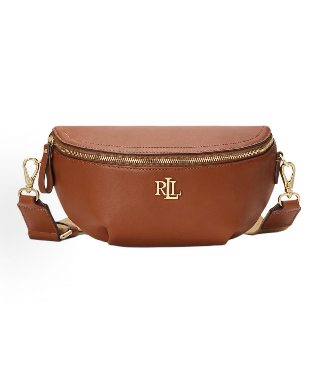 RALPH LAUREN Коричневая кожаная сумка через плечо, фото 7