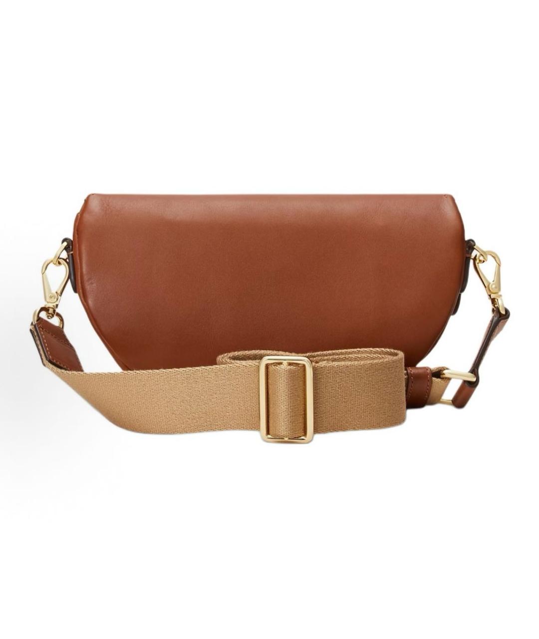 RALPH LAUREN Коричневая кожаная сумка через плечо, фото 3