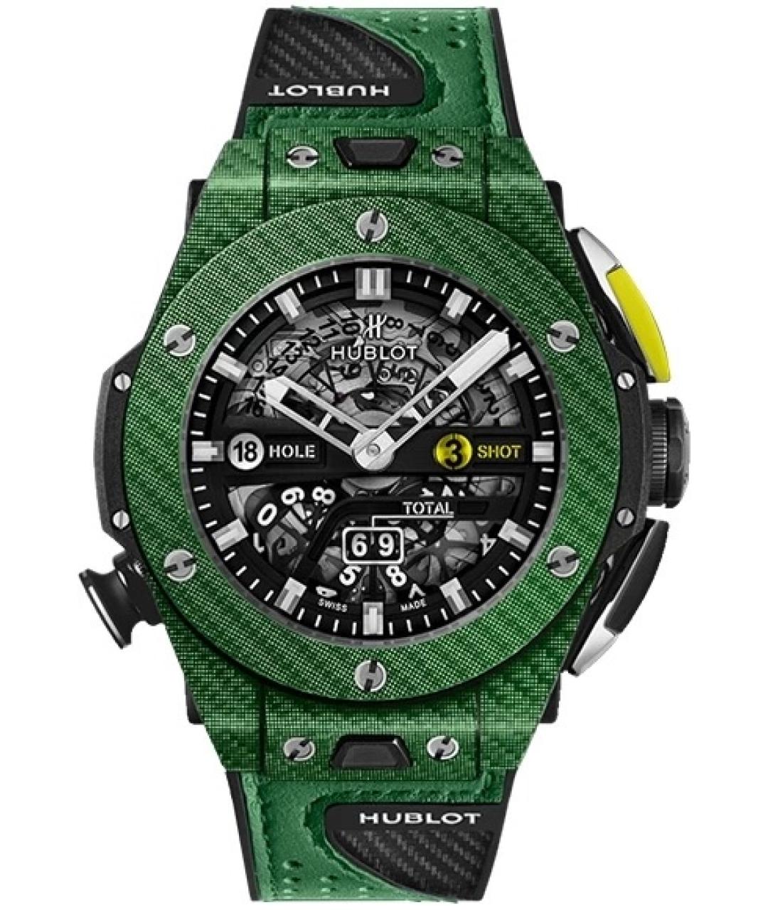 HUBLOT Зеленые карбоновые часы, фото 8