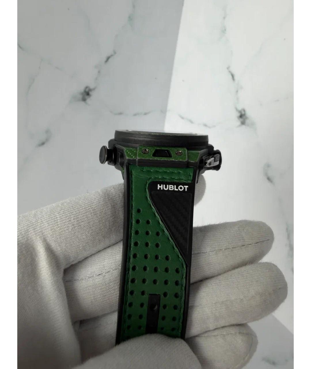 HUBLOT Зеленые карбоновые часы, фото 5