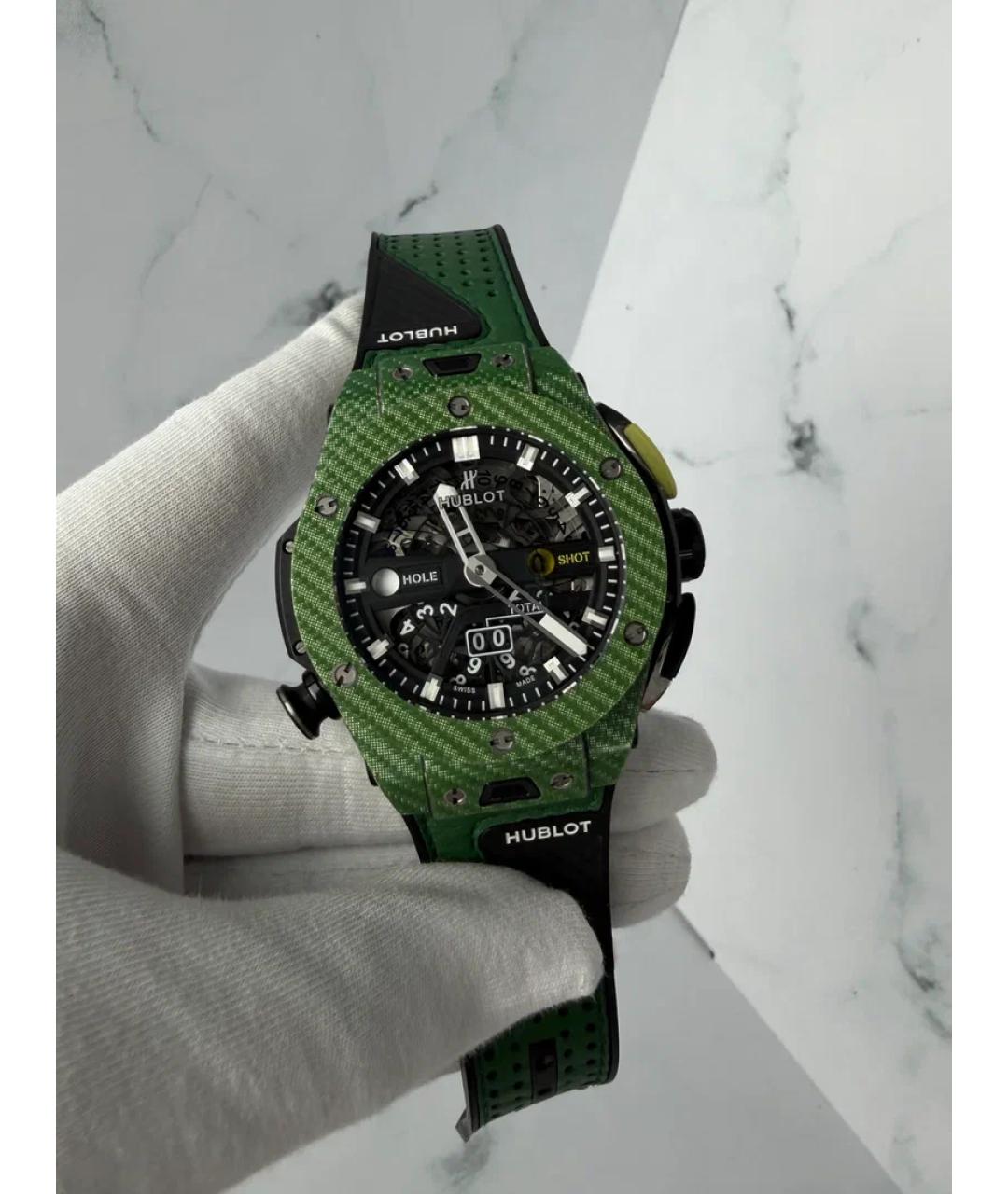 HUBLOT Зеленые карбоновые часы, фото 2