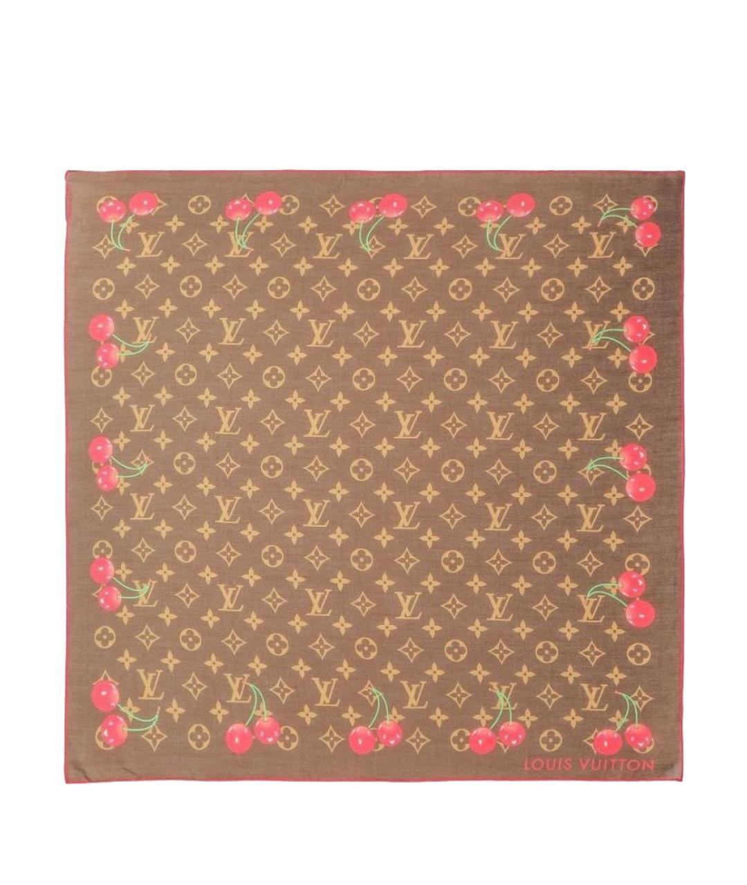 LOUIS VUITTON Коричневый платок, фото 1