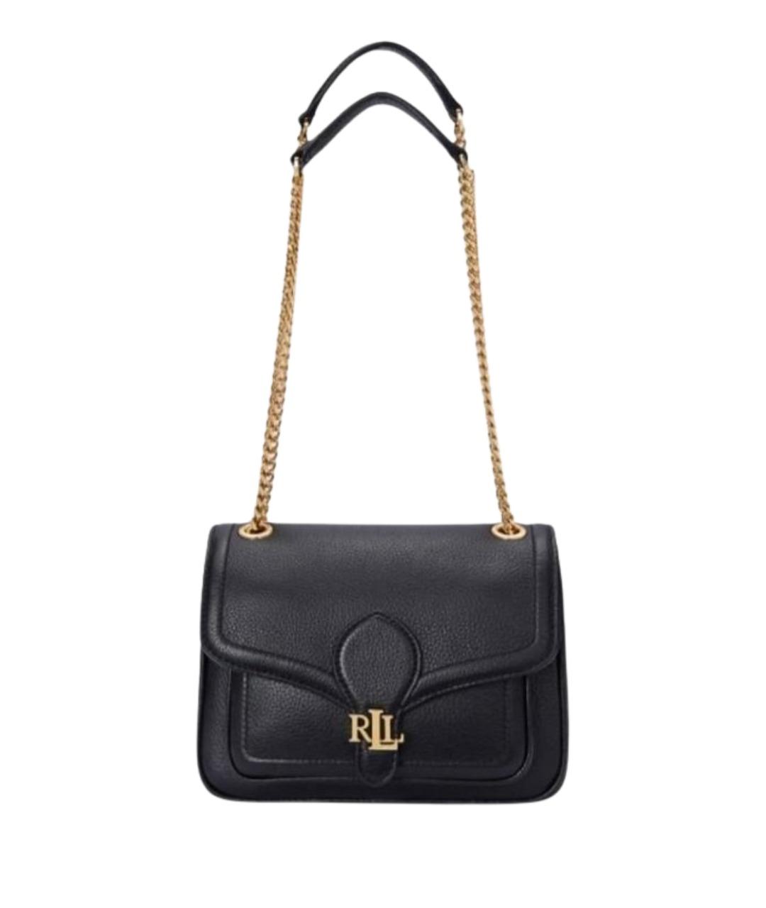 RALPH LAUREN Черная кожаная сумка через плечо, фото 1