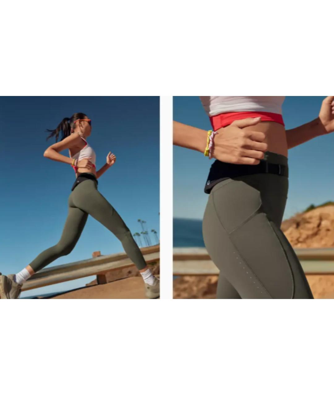 Lululemon Зеленые синтетические леггинсы и велосипедки, фото 4