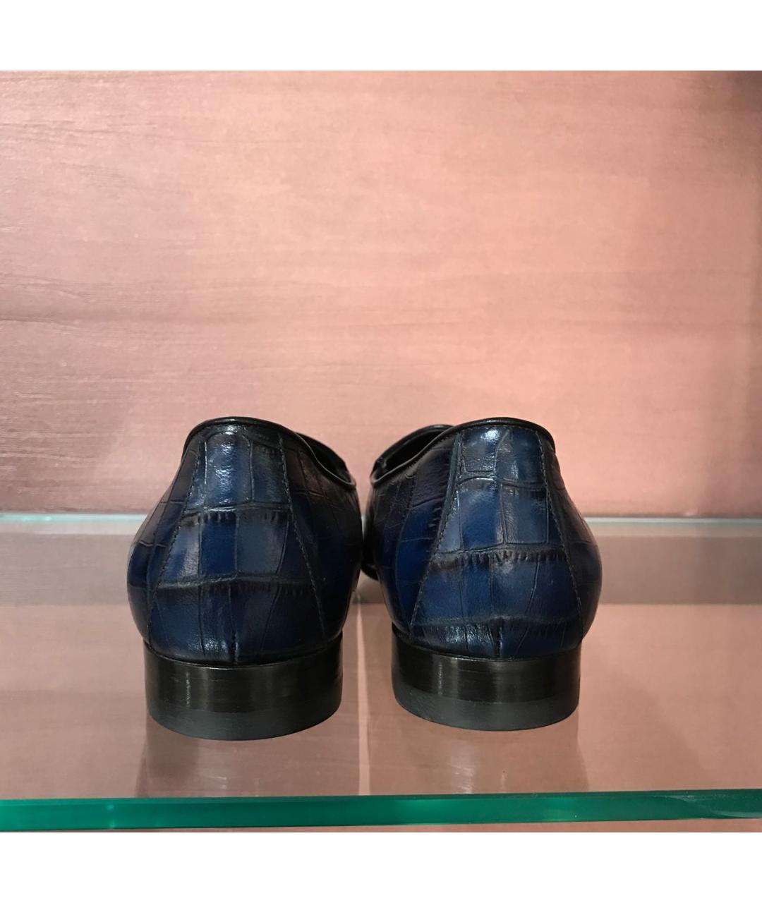 SANTONI Темно-синие кожаные лоферы, фото 3