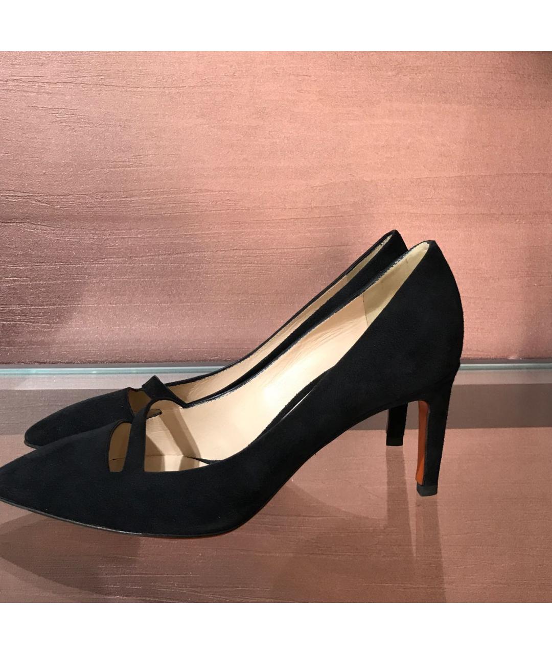 SANTONI Темно-синие замшевые туфли, фото 2