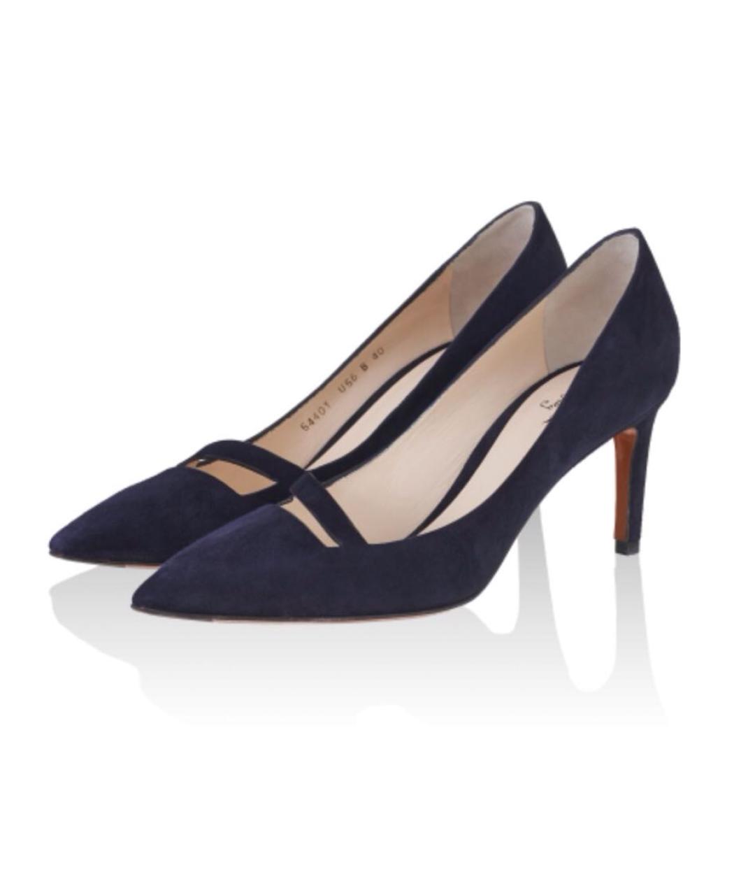 SANTONI Темно-синие замшевые туфли, фото 4