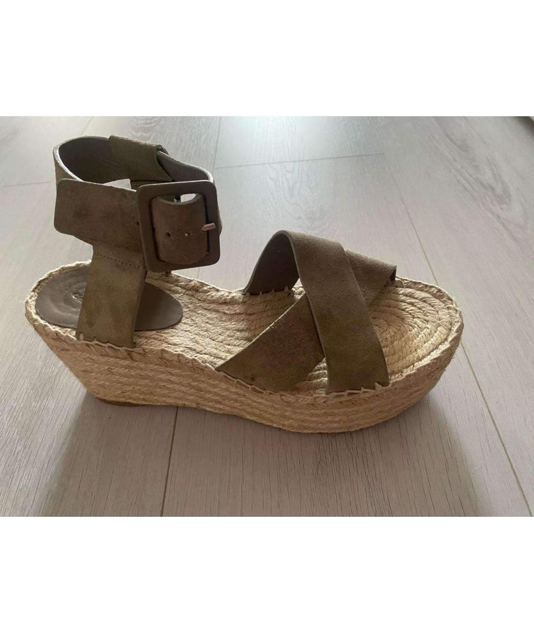 CELINE Бежевые замшевые босоножки, фото 2