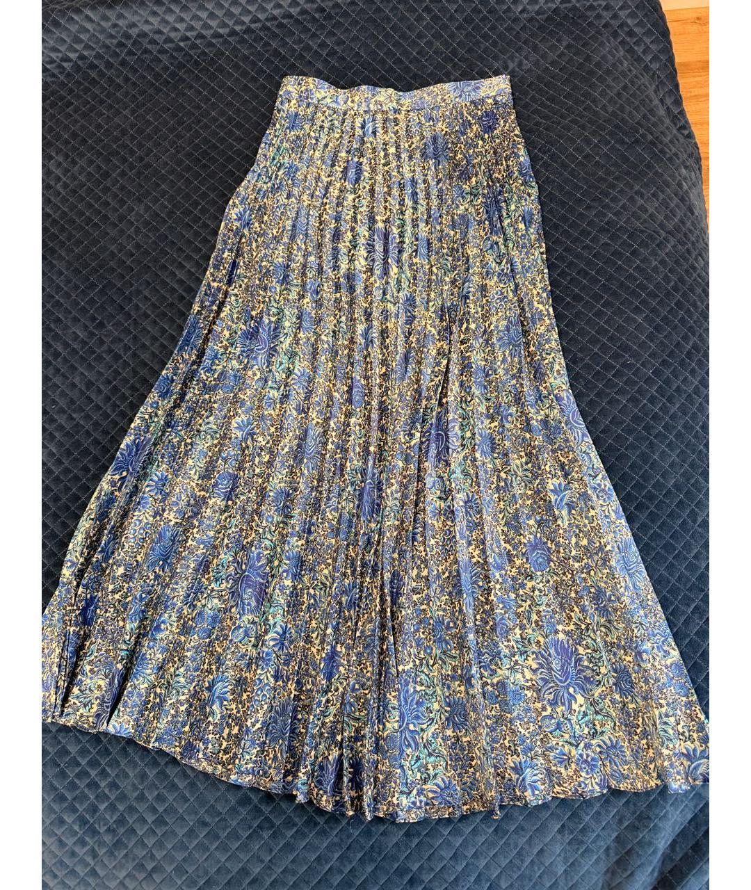 SANDRO Синяя полиэстеровая юбка миди, фото 6