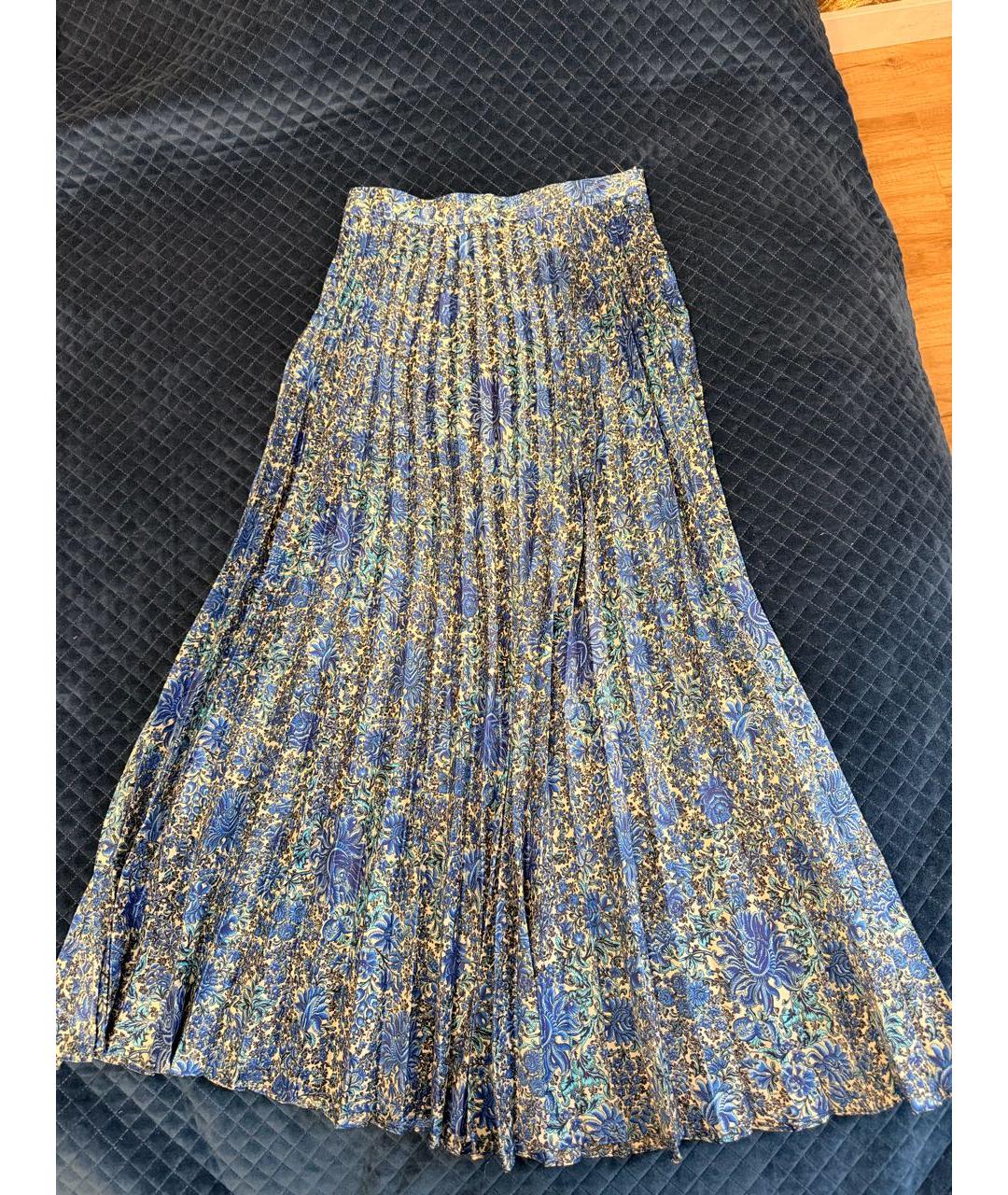 SANDRO Синяя полиэстеровая юбка миди, фото 2